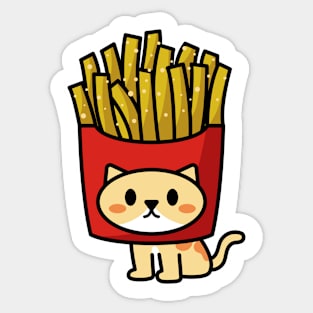 French Fries Cat Sticker